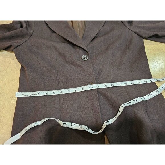 NWT‎ Women's Doncaster 100% Wool Blazer Jacket Lined Brown Size 14 - Picture 3 of 8